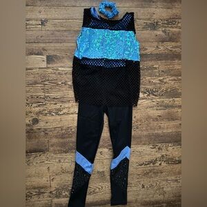 Sequin and Mesh Jazz Costume with Scrunchie